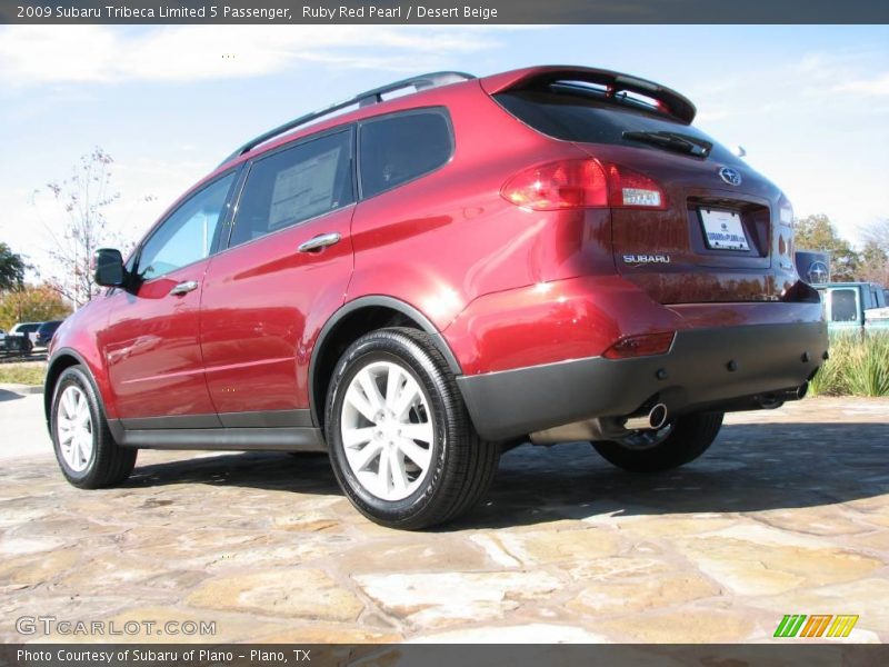 Ruby Red Pearl / Desert Beige 2009 Subaru Tribeca Limited 5 Passenger