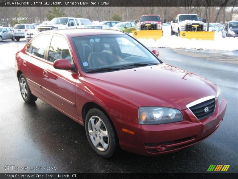 Crimson Dark Red / Gray 2004 Hyundai Elantra GLS Sedan
