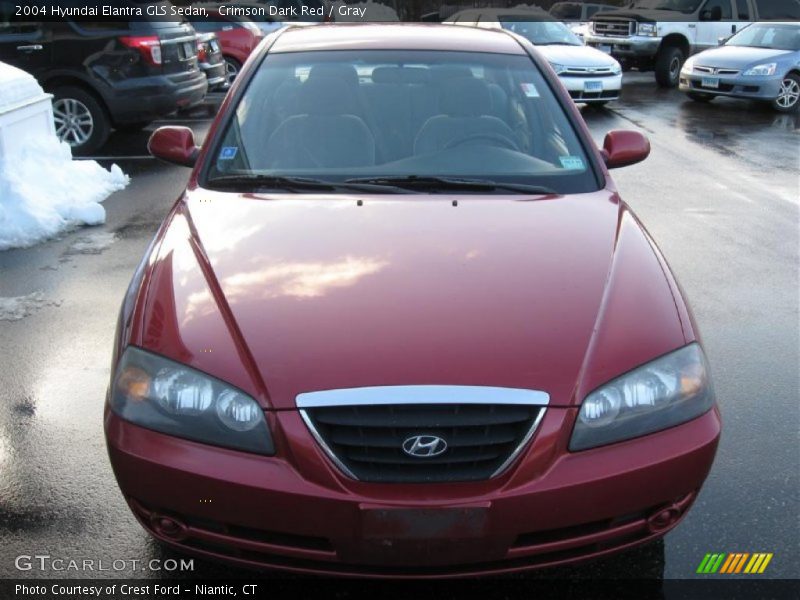Crimson Dark Red / Gray 2004 Hyundai Elantra GLS Sedan
