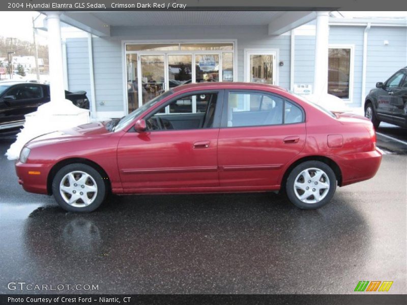 Crimson Dark Red / Gray 2004 Hyundai Elantra GLS Sedan