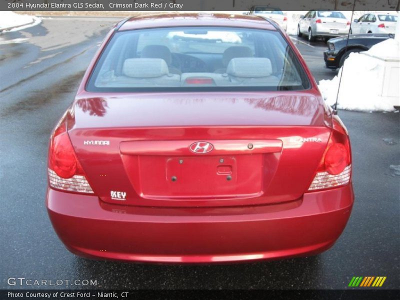 Crimson Dark Red / Gray 2004 Hyundai Elantra GLS Sedan