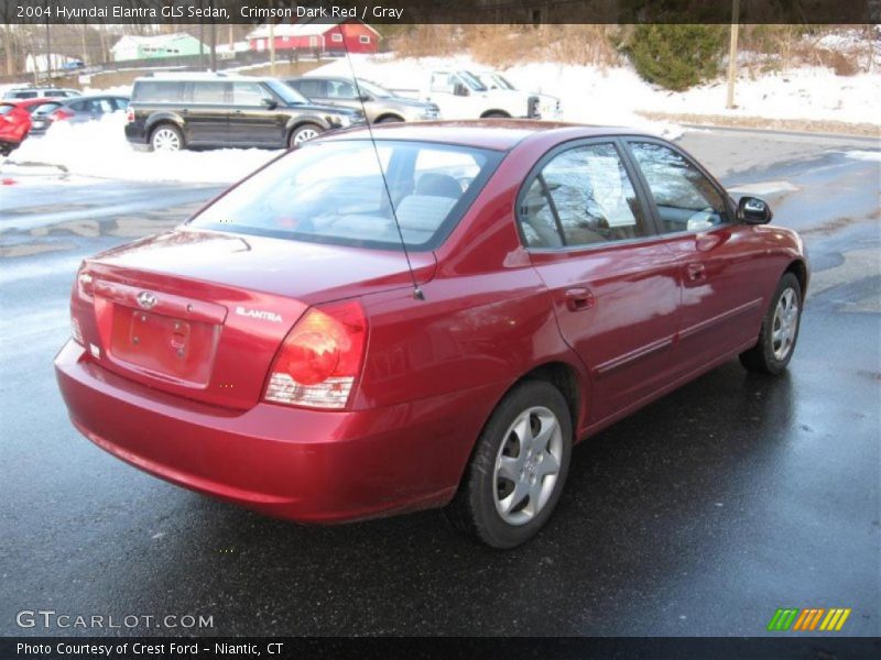 Crimson Dark Red / Gray 2004 Hyundai Elantra GLS Sedan