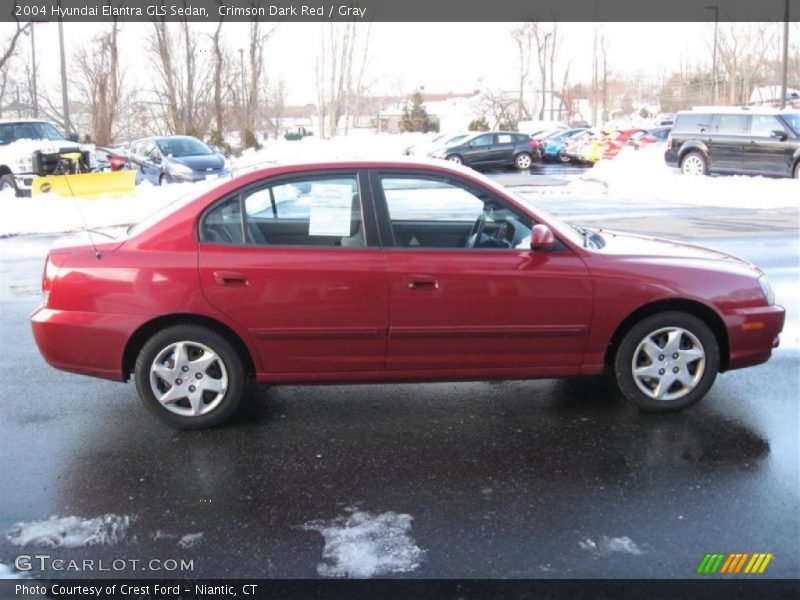 Crimson Dark Red / Gray 2004 Hyundai Elantra GLS Sedan