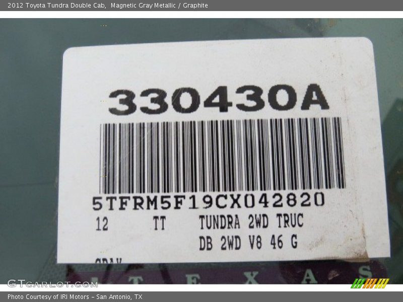 Magnetic Gray Metallic / Graphite 2012 Toyota Tundra Double Cab