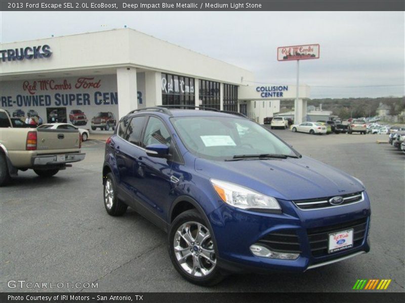 Deep Impact Blue Metallic / Medium Light Stone 2013 Ford Escape SEL 2.0L EcoBoost