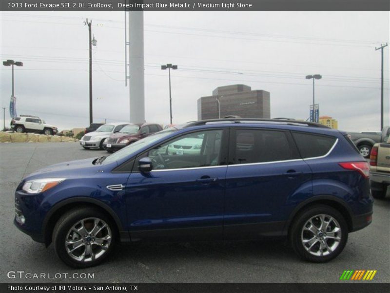 Deep Impact Blue Metallic / Medium Light Stone 2013 Ford Escape SEL 2.0L EcoBoost