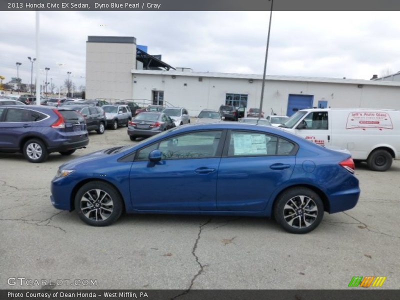 Dyno Blue Pearl / Gray 2013 Honda Civic EX Sedan