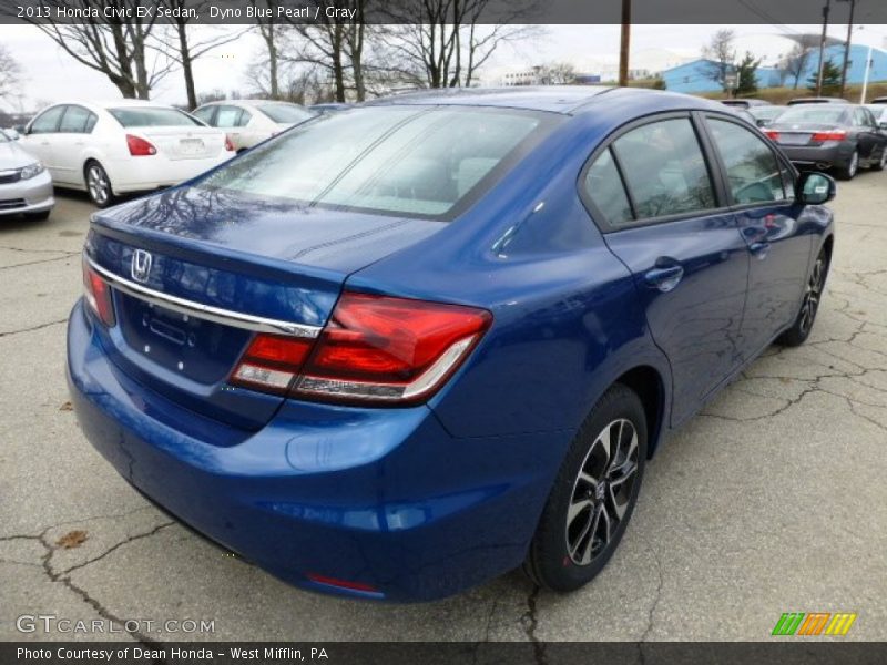 Dyno Blue Pearl / Gray 2013 Honda Civic EX Sedan