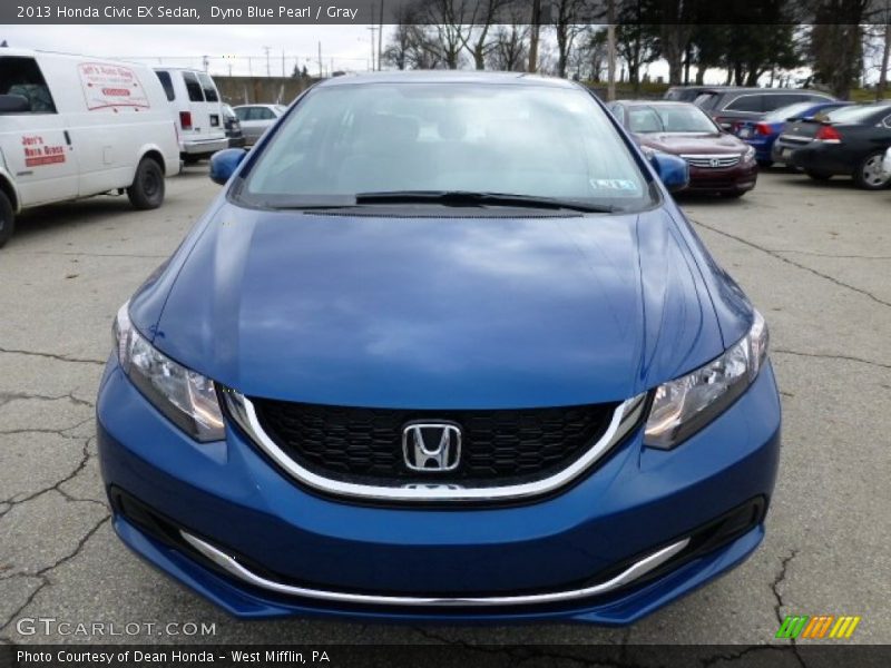 Dyno Blue Pearl / Gray 2013 Honda Civic EX Sedan