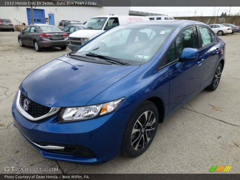 Dyno Blue Pearl / Gray 2013 Honda Civic EX Sedan