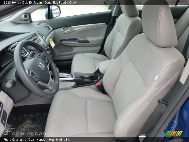 Dyno Blue Pearl / Gray 2013 Honda Civic EX Sedan
