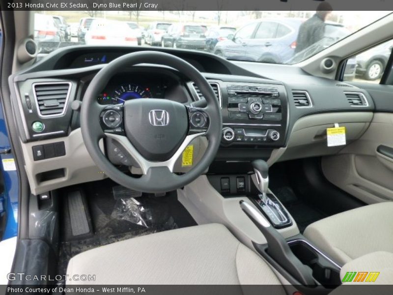 Dyno Blue Pearl / Gray 2013 Honda Civic EX Sedan