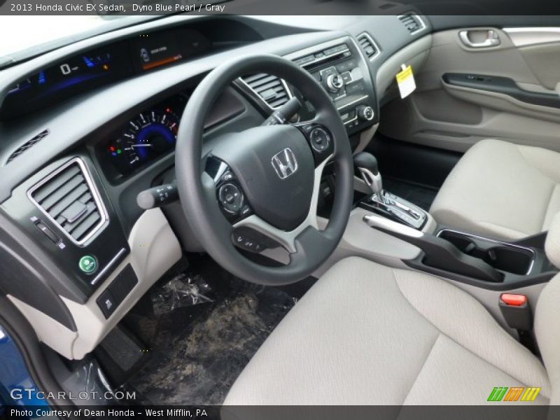 Dyno Blue Pearl / Gray 2013 Honda Civic EX Sedan