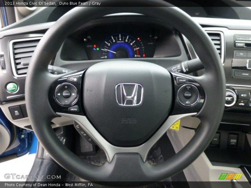 Dyno Blue Pearl / Gray 2013 Honda Civic EX Sedan