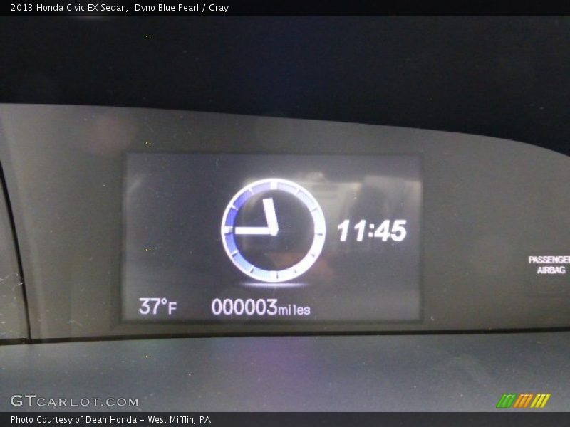 Dyno Blue Pearl / Gray 2013 Honda Civic EX Sedan