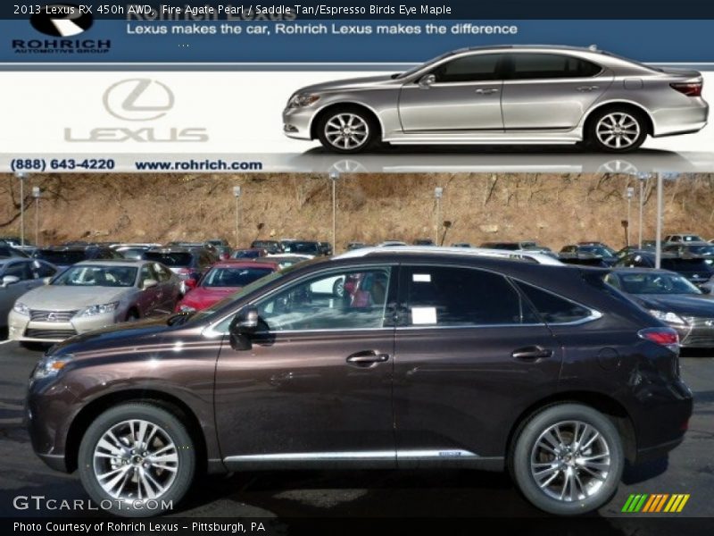Fire Agate Pearl / Saddle Tan/Espresso Birds Eye Maple 2013 Lexus RX 450h AWD