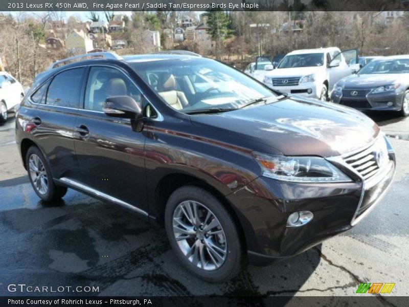 Fire Agate Pearl / Saddle Tan/Espresso Birds Eye Maple 2013 Lexus RX 450h AWD