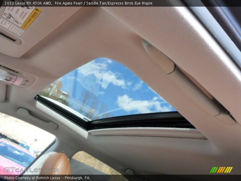 Fire Agate Pearl / Saddle Tan/Espresso Birds Eye Maple 2013 Lexus RX 450h AWD