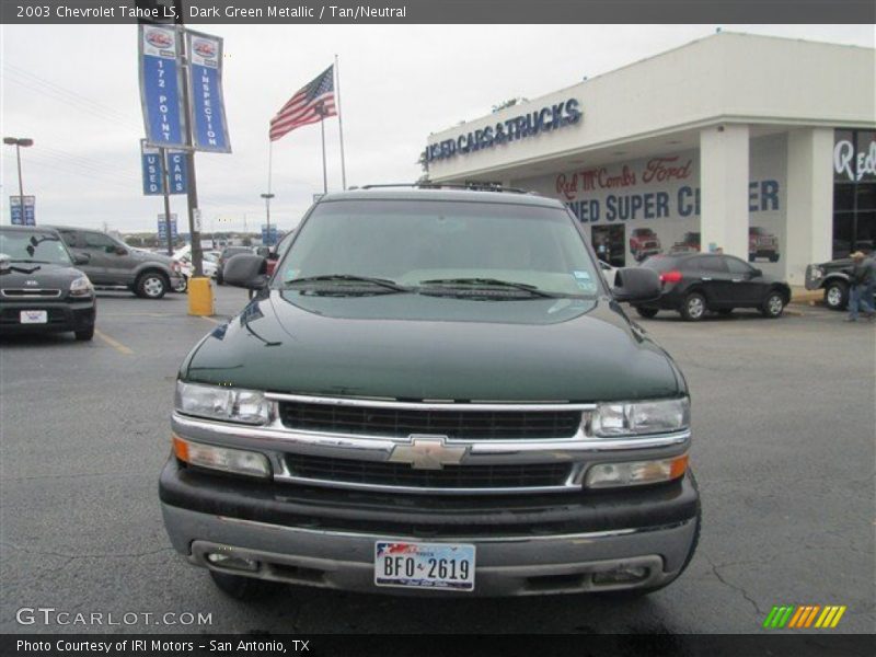 Dark Green Metallic / Tan/Neutral 2003 Chevrolet Tahoe LS