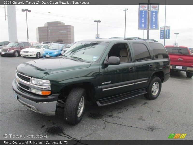 Dark Green Metallic / Tan/Neutral 2003 Chevrolet Tahoe LS