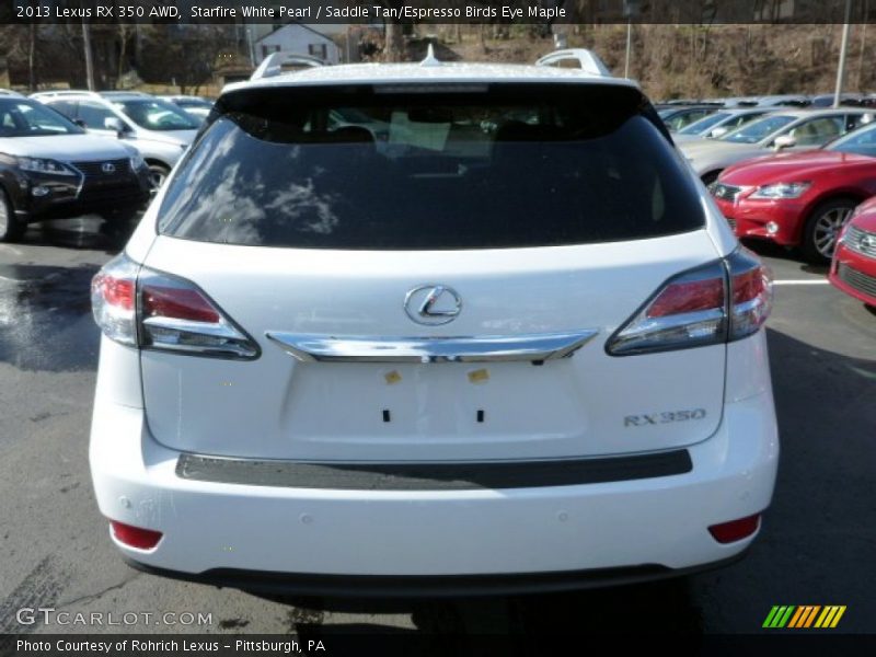 Starfire White Pearl / Saddle Tan/Espresso Birds Eye Maple 2013 Lexus RX 350 AWD