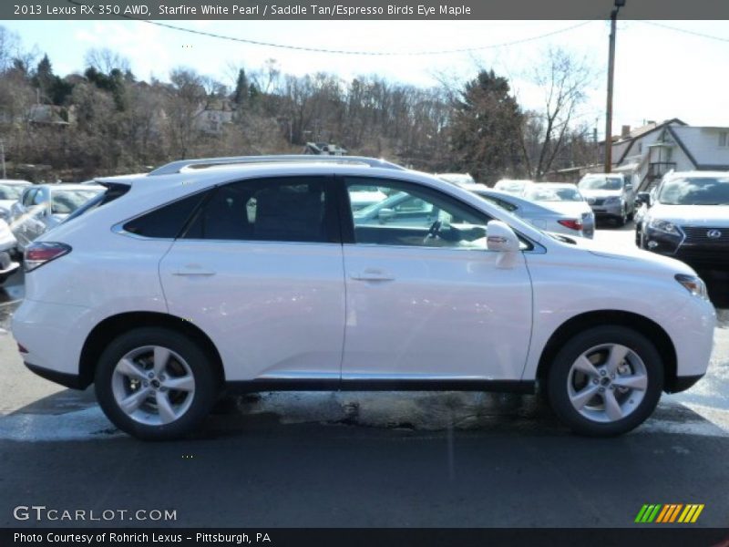 Starfire White Pearl / Saddle Tan/Espresso Birds Eye Maple 2013 Lexus RX 350 AWD