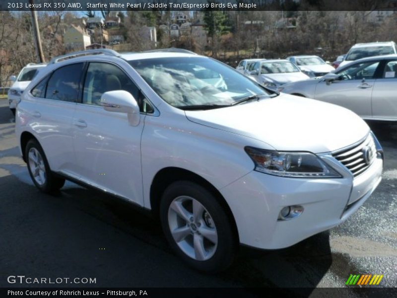 Starfire White Pearl / Saddle Tan/Espresso Birds Eye Maple 2013 Lexus RX 350 AWD