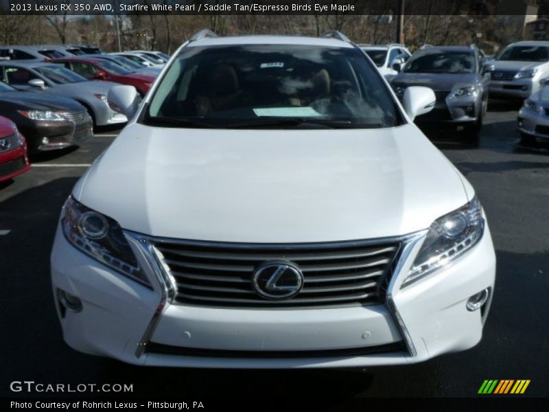 Starfire White Pearl / Saddle Tan/Espresso Birds Eye Maple 2013 Lexus RX 350 AWD