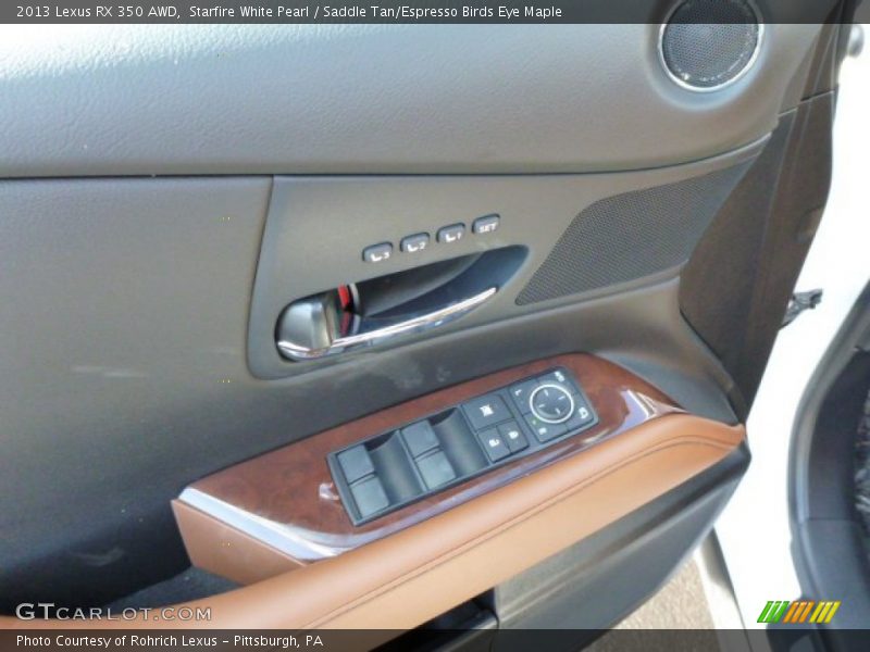 Starfire White Pearl / Saddle Tan/Espresso Birds Eye Maple 2013 Lexus RX 350 AWD
