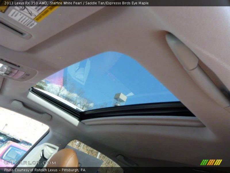 Starfire White Pearl / Saddle Tan/Espresso Birds Eye Maple 2013 Lexus RX 350 AWD