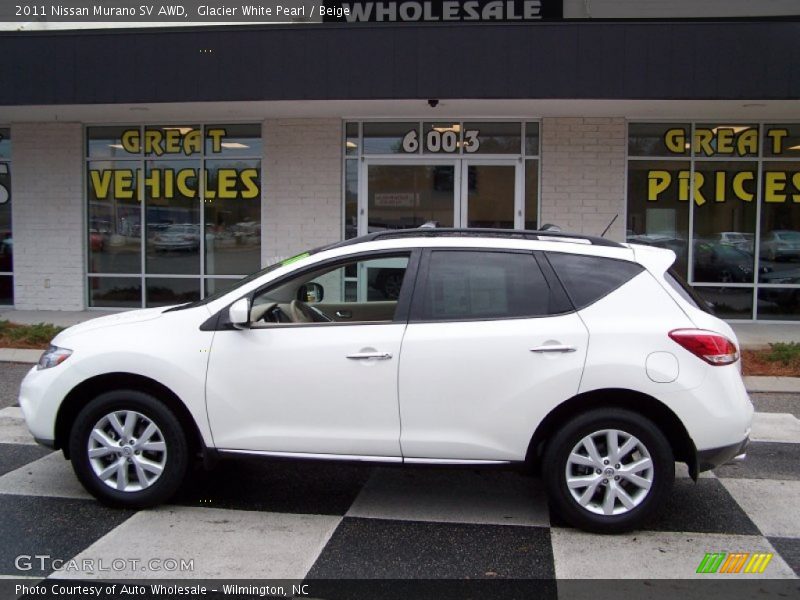 Glacier White Pearl / Beige 2011 Nissan Murano SV AWD