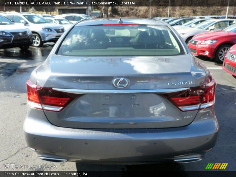 Nebula Gray Pearl / Black/Shimamoku Espresso 2013 Lexus LS 460 L AWD