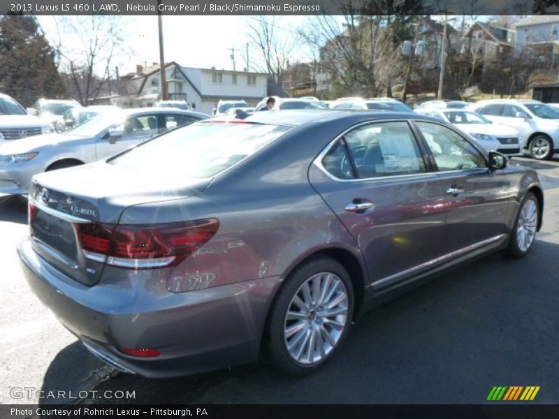 Nebula Gray Pearl / Black/Shimamoku Espresso 2013 Lexus LS 460 L AWD