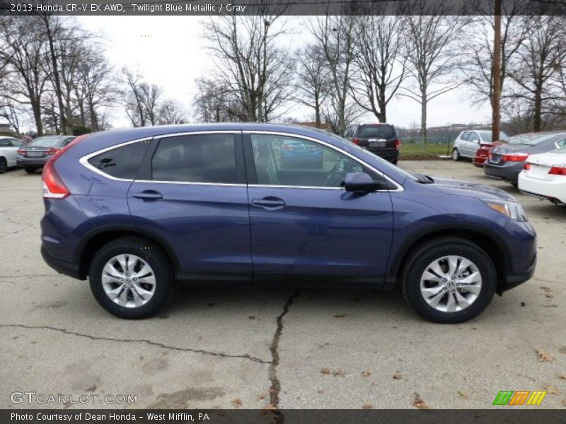 Twilight Blue Metallic / Gray 2013 Honda CR-V EX AWD