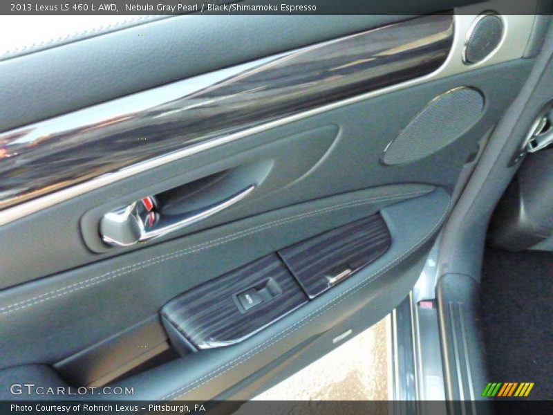 Nebula Gray Pearl / Black/Shimamoku Espresso 2013 Lexus LS 460 L AWD