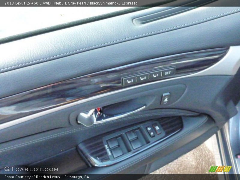 Nebula Gray Pearl / Black/Shimamoku Espresso 2013 Lexus LS 460 L AWD