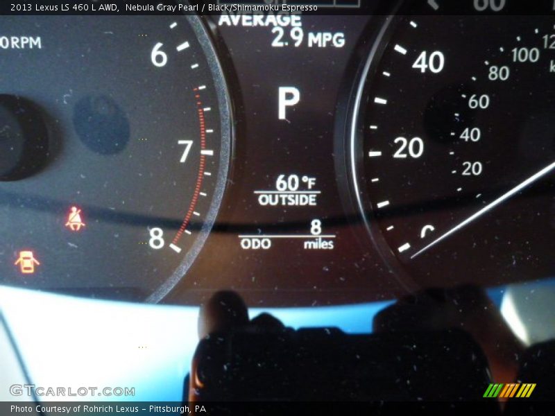 Nebula Gray Pearl / Black/Shimamoku Espresso 2013 Lexus LS 460 L AWD