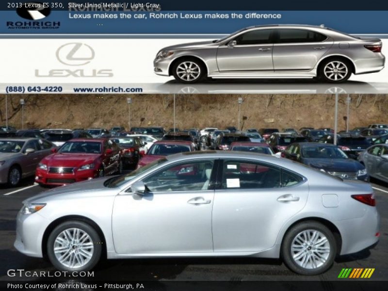 Silver Lining Metallic / Light Gray 2013 Lexus ES 350