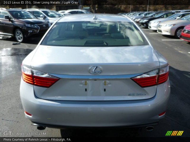 Silver Lining Metallic / Light Gray 2013 Lexus ES 350