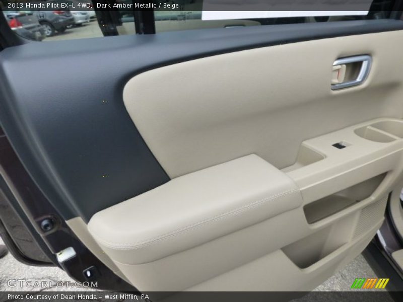 Dark Amber Metallic / Beige 2013 Honda Pilot EX-L 4WD