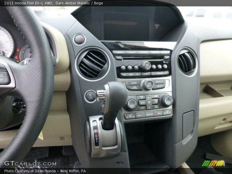 Dark Amber Metallic / Beige 2013 Honda Pilot EX-L 4WD
