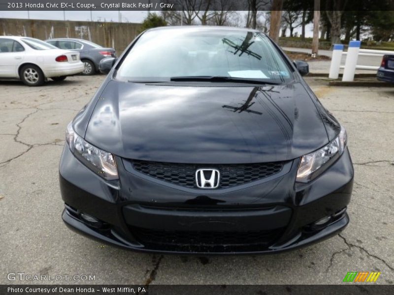 Crystal Black Pearl / Gray 2013 Honda Civic EX-L Coupe