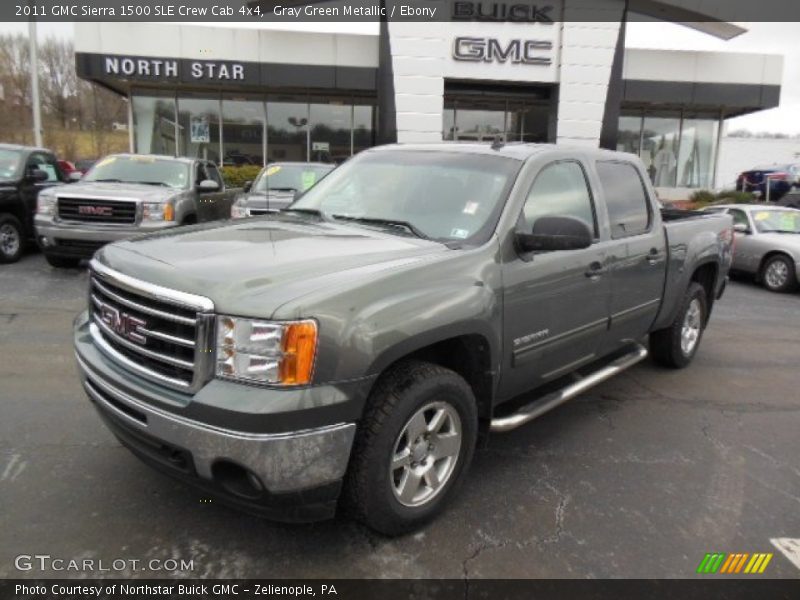 Gray Green Metallic / Ebony 2011 GMC Sierra 1500 SLE Crew Cab 4x4