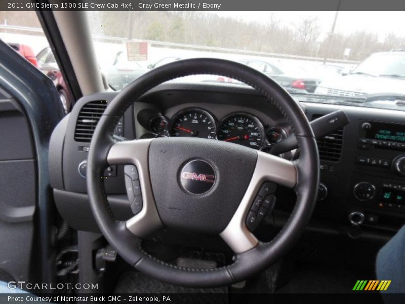 Gray Green Metallic / Ebony 2011 GMC Sierra 1500 SLE Crew Cab 4x4
