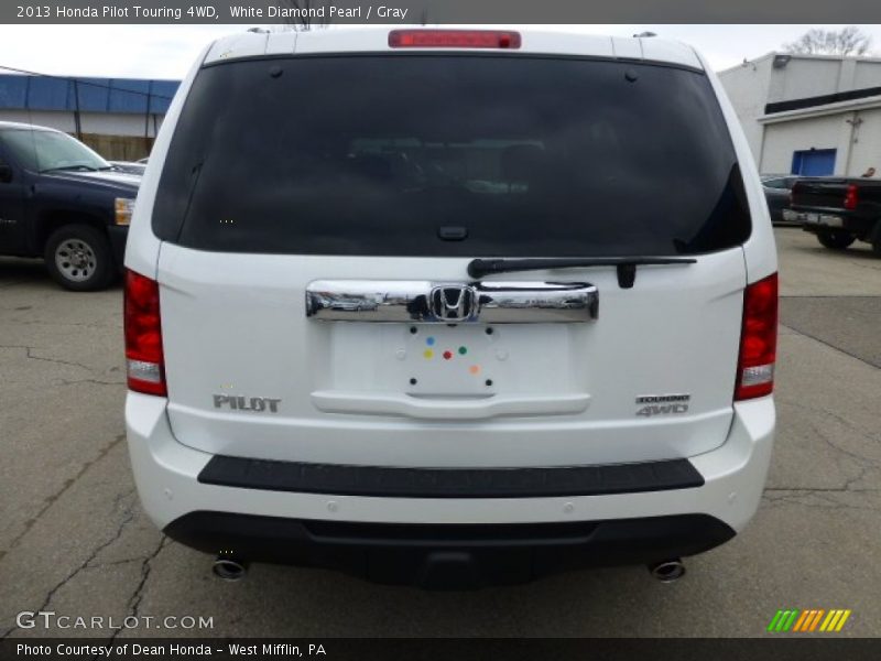 White Diamond Pearl / Gray 2013 Honda Pilot Touring 4WD