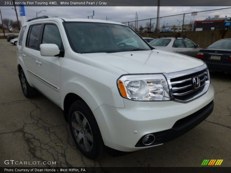 White Diamond Pearl / Gray 2013 Honda Pilot Touring 4WD