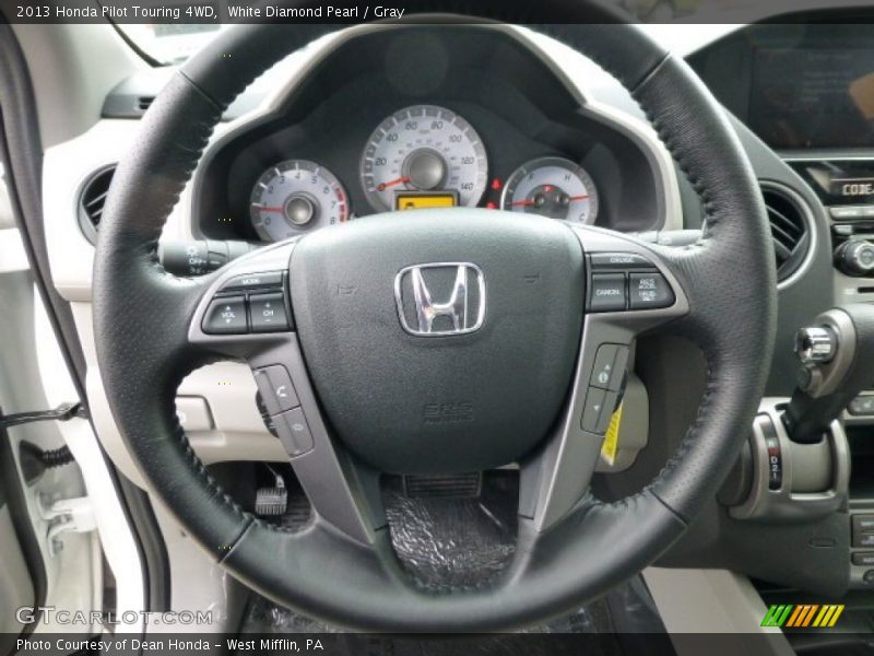 White Diamond Pearl / Gray 2013 Honda Pilot Touring 4WD
