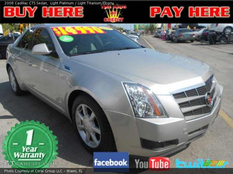 Light Platinum / Light Titanium/Ebony 2008 Cadillac CTS Sedan