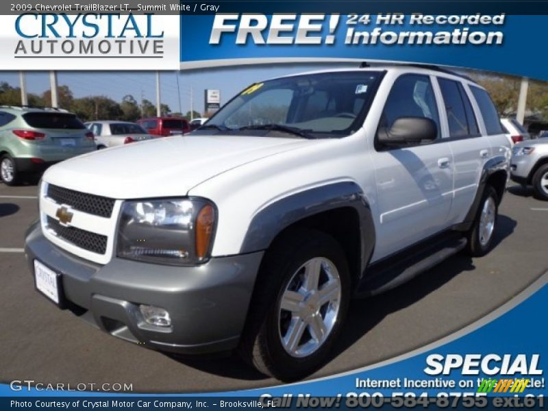 Summit White / Gray 2009 Chevrolet TrailBlazer LT