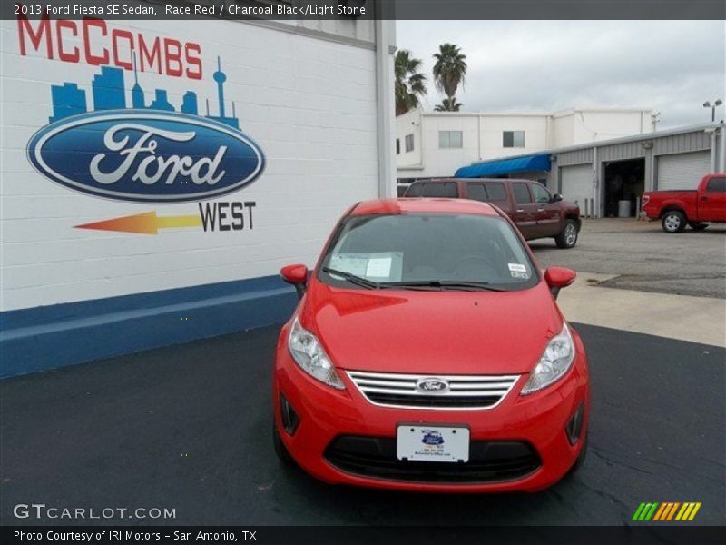 Race Red / Charcoal Black/Light Stone 2013 Ford Fiesta SE Sedan